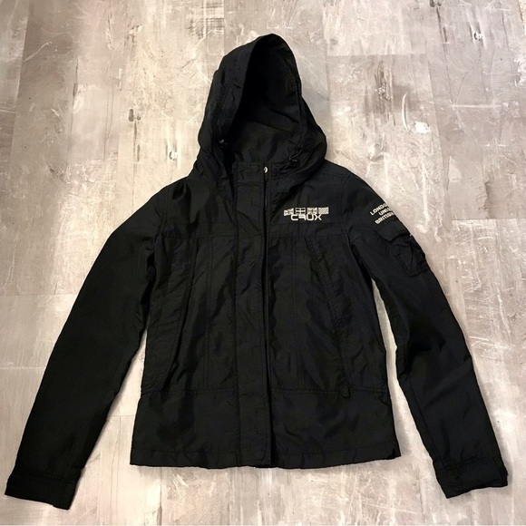 CRUX Boys Black Hooded Jacket, Size 85 - Picture 1 of 11